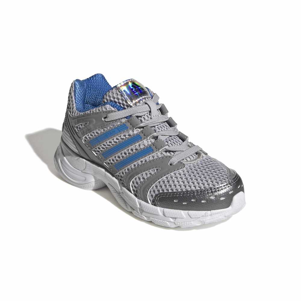 adidas Childrens Adistar Control 5 LED Elastic Lace - Light Solid Grey / Blue/ White