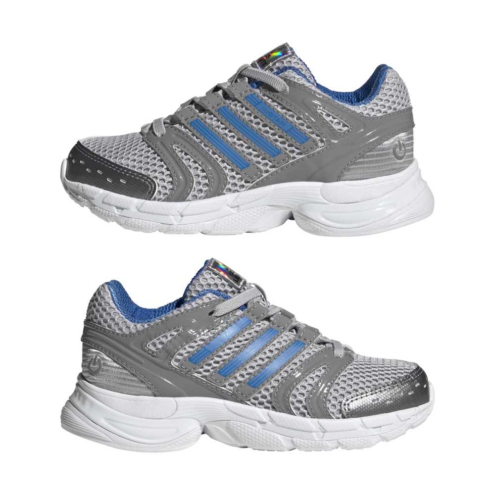 adidas Childrens Adistar Control 5 LED Elastic Lace - Light Solid Grey / Blue/ White