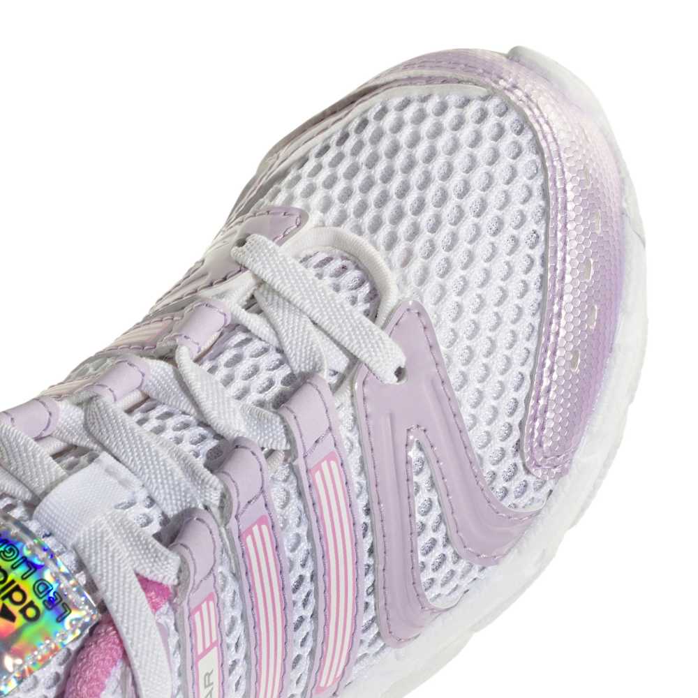 adidas Childrens Adistar Control 5 LED Elastic Lace - White / Ice Lavender / Bliss Pink
