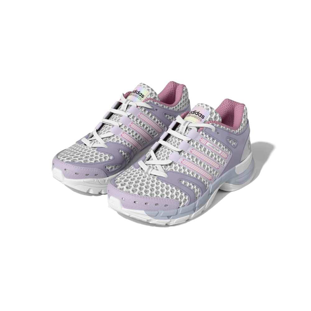 adidas Childrens Adistar Control 5 LED Elastic Lace - White / Ice Lavender / Bliss Pink