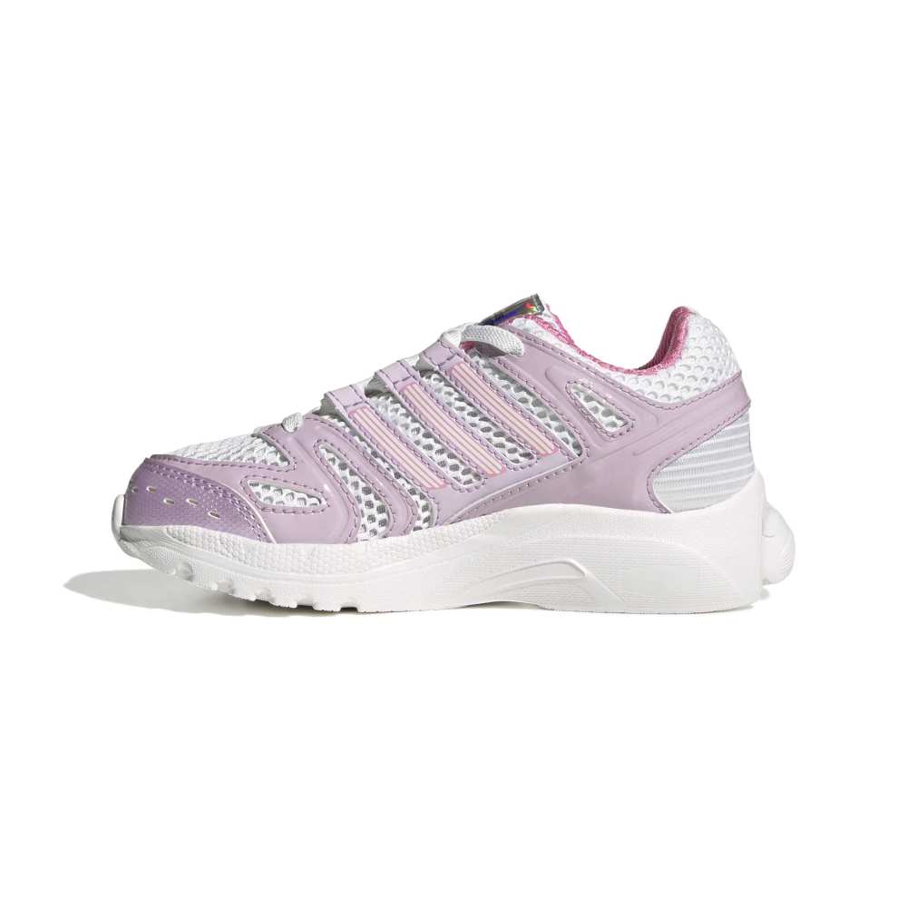 adidas Childrens Adistar Control 5 LED Elastic Lace - White / Ice Lavender / Bliss Pink