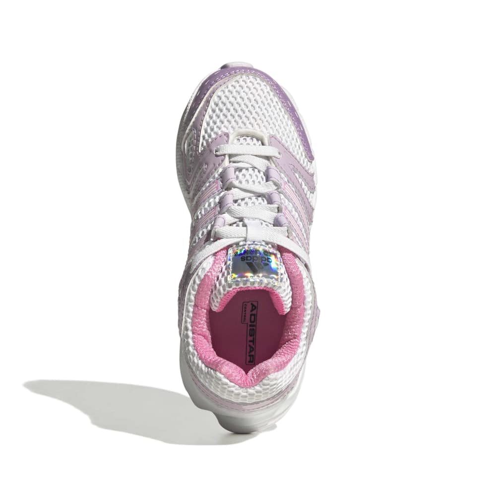 adidas Childrens Adistar Control 5 LED Elastic Lace - White / Ice Lavender / Bliss Pink