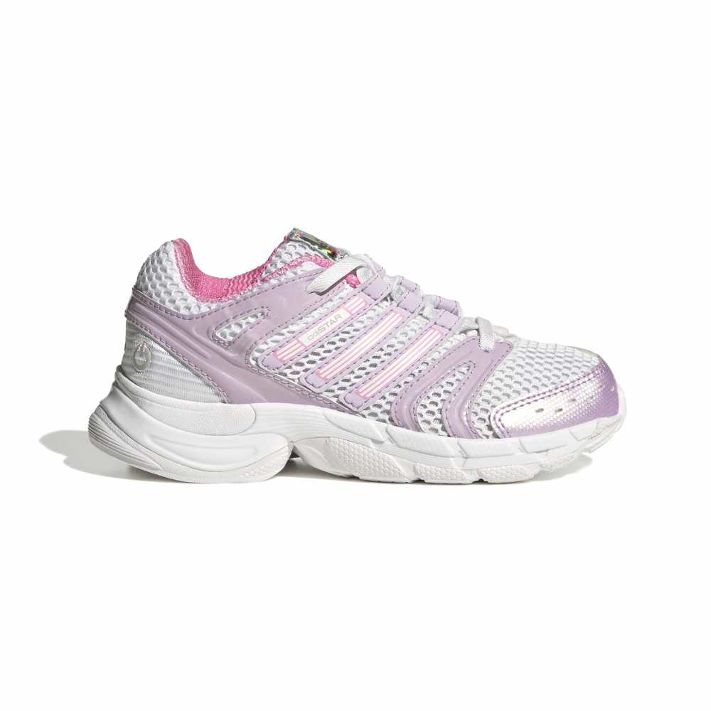 adidas Childrens Adistar Control 5 LED Elastic Lace - White / Ice Lavender / Bliss Pink