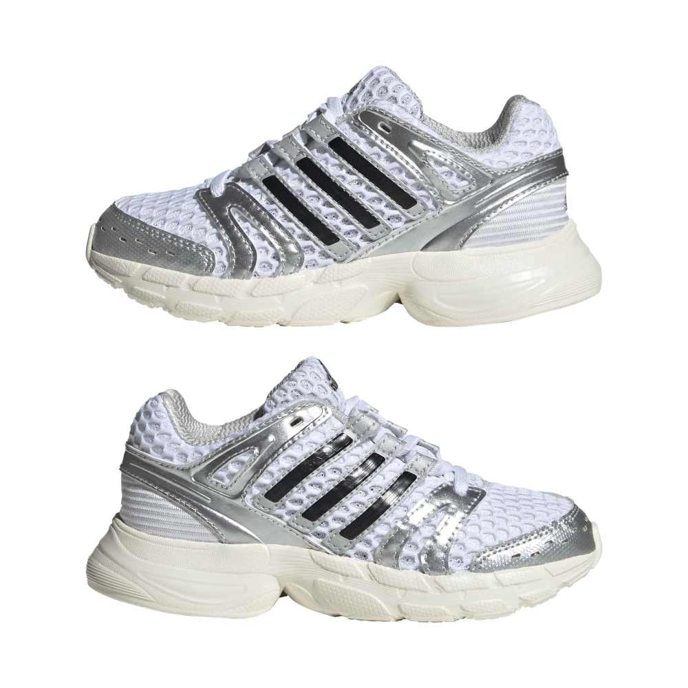 adidas Childrens Adistar Control 5 - White / Silver Metallic / Green