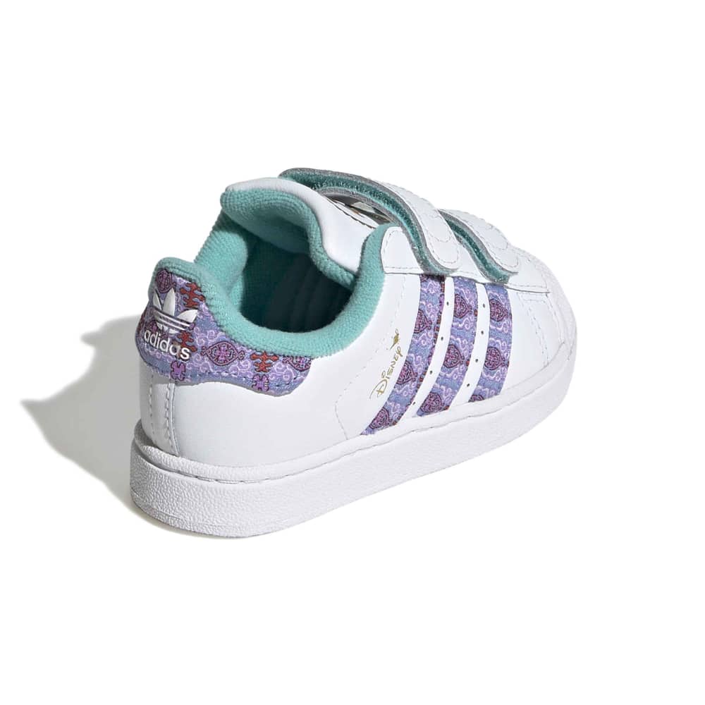 adidas Infants' Disney Princess Jasmine Superstar II Shoes - Cloud White / Gold Metallic