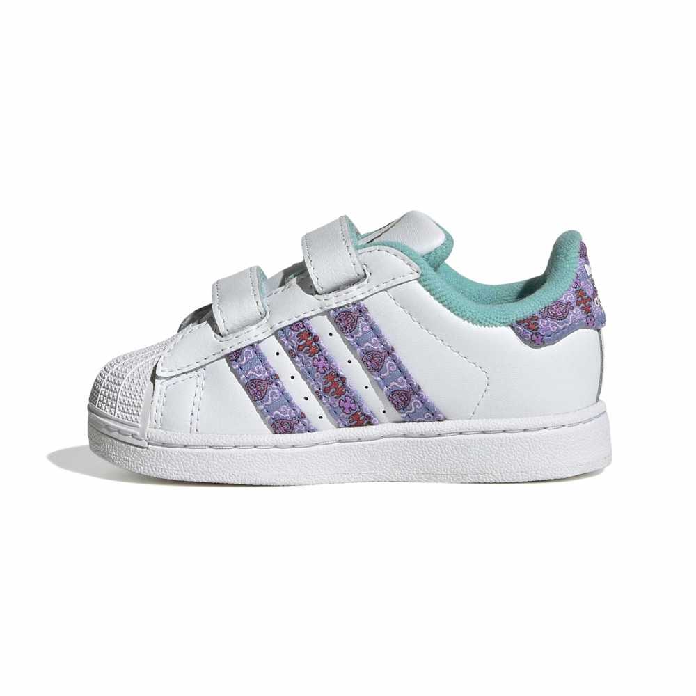 adidas Infants' Disney Princess Jasmine Superstar II Shoes - Cloud White / Gold Metallic