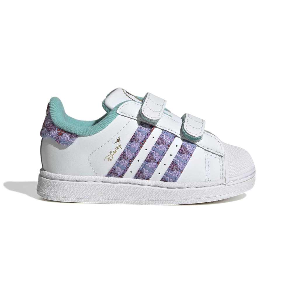 adidas Infants' Disney Princess Jasmine Superstar II Shoes - Cloud White / Gold Metallic