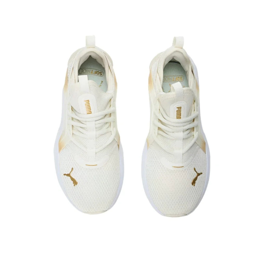 PUMA Womens Softride Enzo 5 Metallic - White/Gold/Black